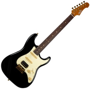 Jet Guitars JS-480 BKG Roasted Maple / Rosewood with Gold Hardware - Black